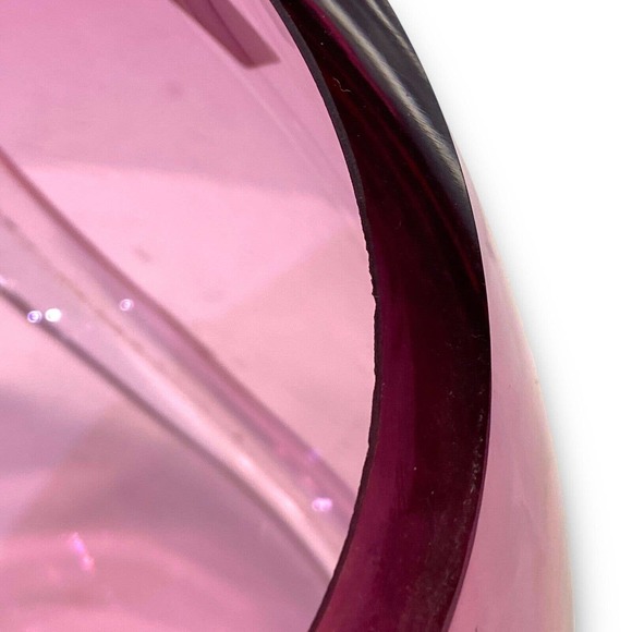 Vintage Josef Hospodka Chribska Glasworks Amethyst Pink Vase MCM Czech Republic - Picture 10 of 10